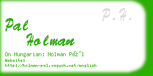 pal holman business card